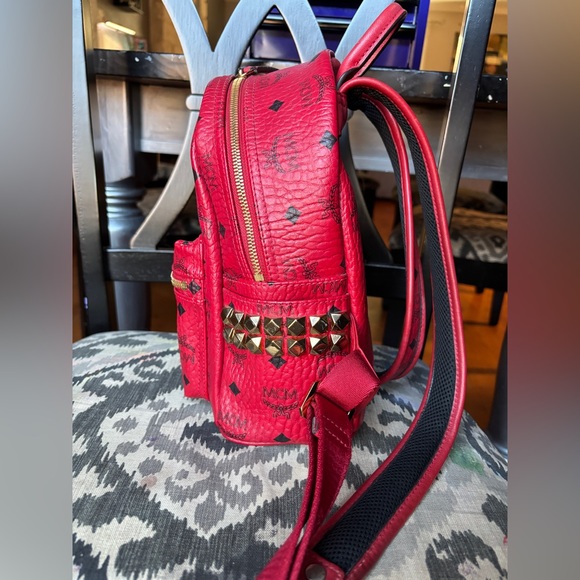 Authenticated MCM Backpack, Red - Picture 3 of 15